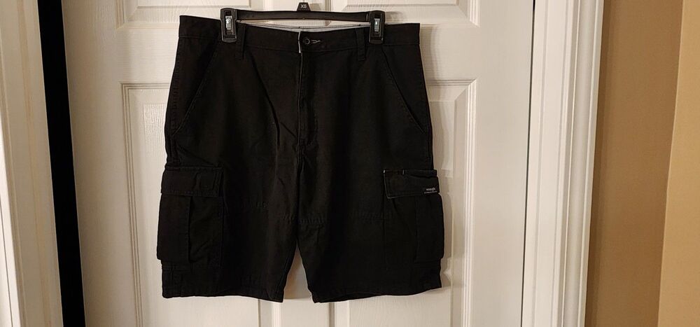 Wrangler Black Cotton Men's Cargo Shorts Size 34